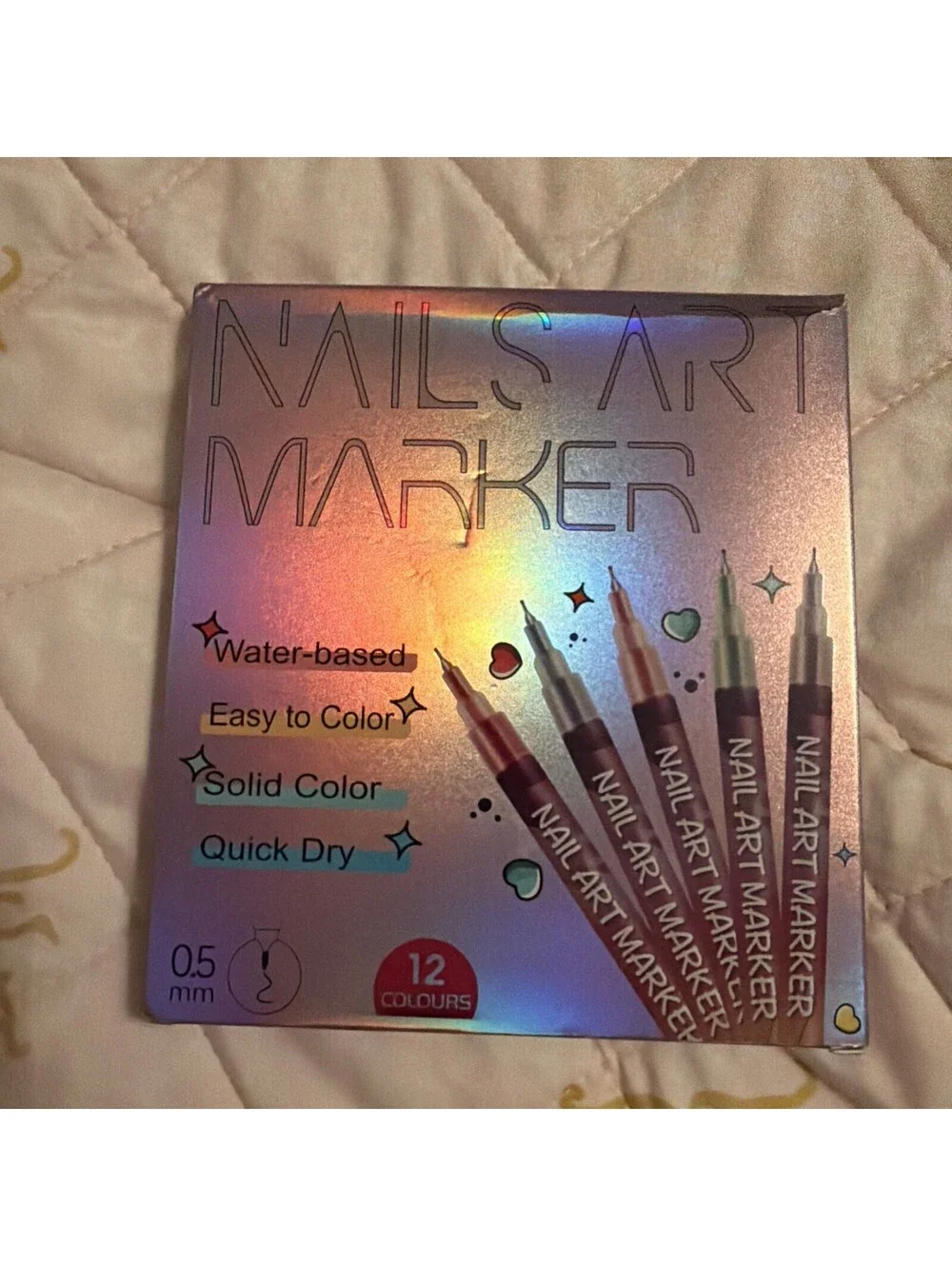 New Nail Art Markers 12 Colors Water-based Quick DRY